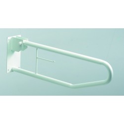 Barre de maintien relevable Basica  en acier avec support papier toilette -  H330/1