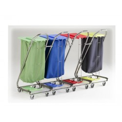 Chariots sac à linge accrochables  en bleu , jaune , framboise et vert - 10065