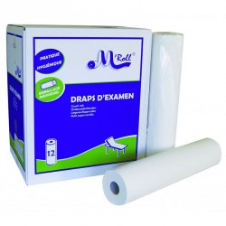 Draps d'examen standard mélés 2x18.5g/m² - Carton de 12 rouleaux - 2 plis - 150 formats 50x38cm - J215LMR