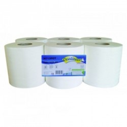 Essuie-mains pure ouate 2x21g/m² - Carton de 6 rouleaux - 2 plis - 110m en continu - H782POT