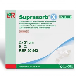 Pansement HydroBalance + PHMB Suprasorb®X 2x21cm Boite de 5-20543
