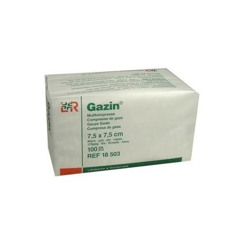 Compresses de gaze Gazin® Dimension 7,5 x 7,5 cm Boite de 100 - 18504